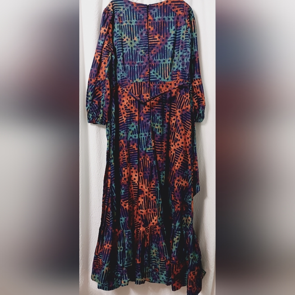 NWT D'IYANU Colorful Patterned Maxi Dress With Pockets - Picture 8 of 16